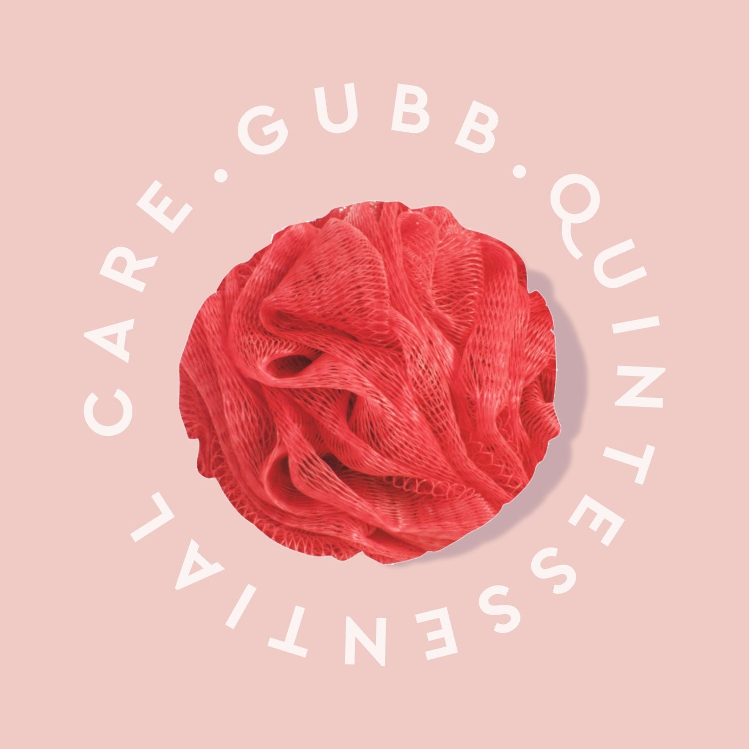 GUBB Luxe Bath Sponge Round Loofah For Women & Men - Coral