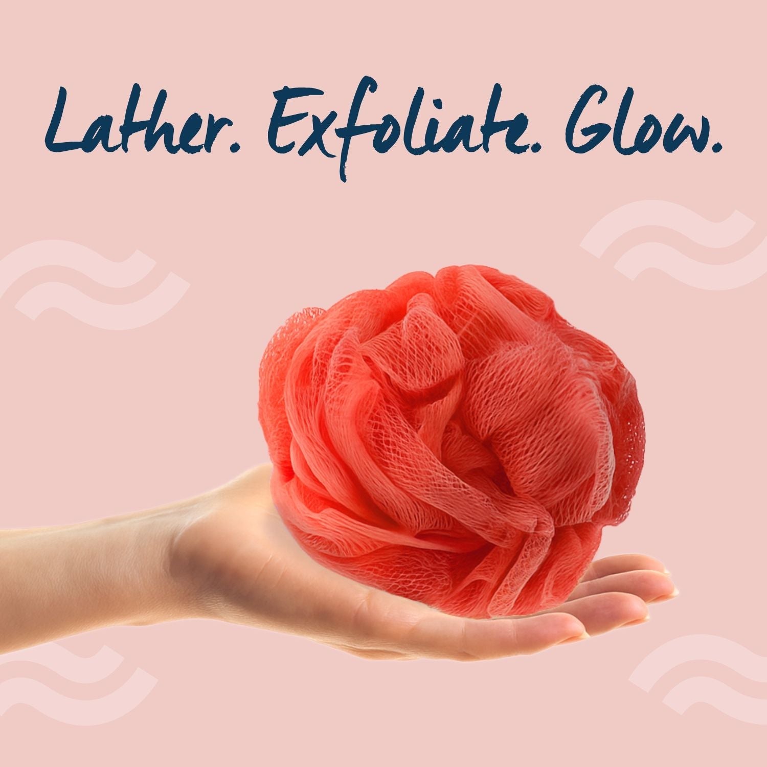 GUBB Luxe Bath Sponge Round Loofah For Women & Men - Coral
