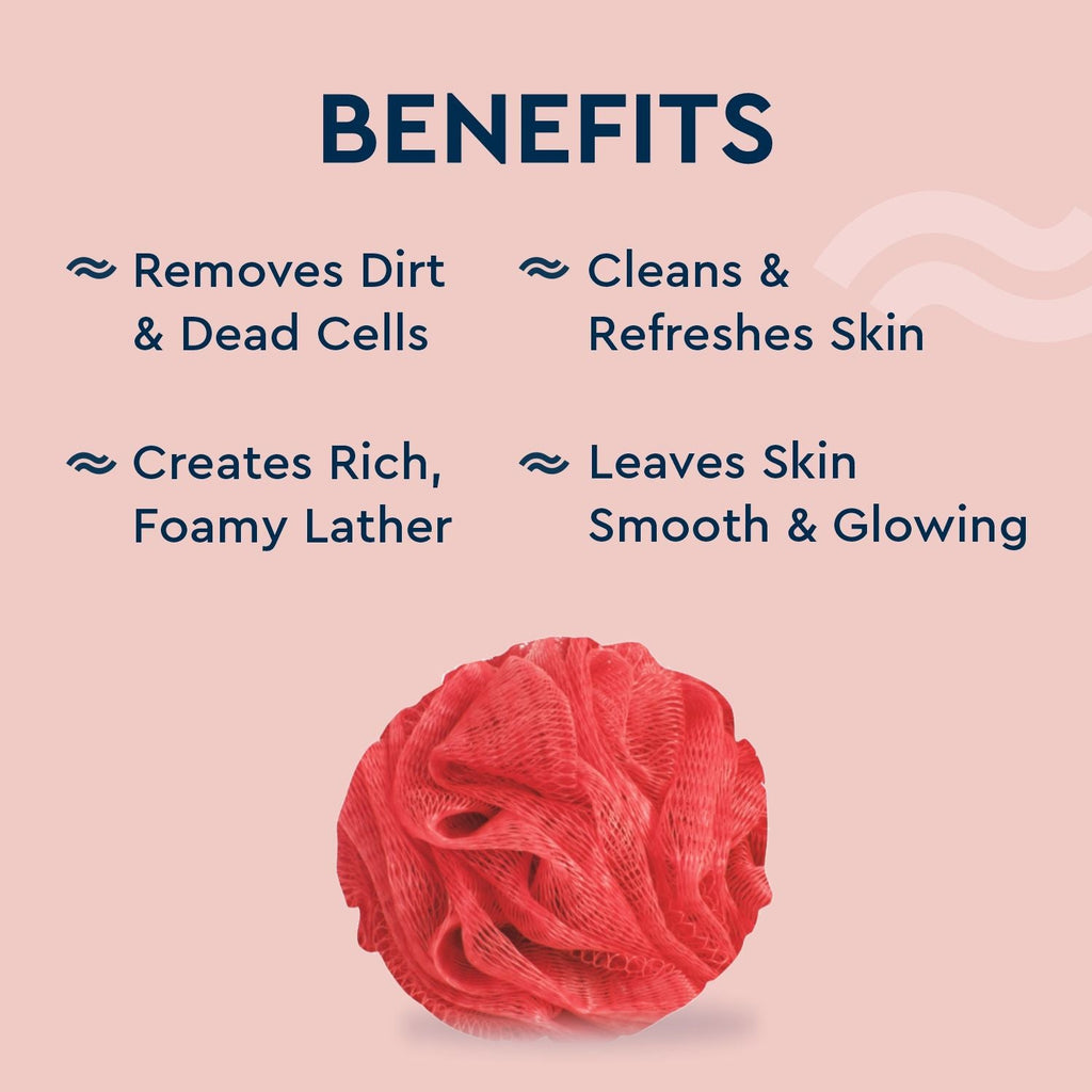 GUBB Luxe Bath Sponge Round Loofah For Women & Men - Coral
