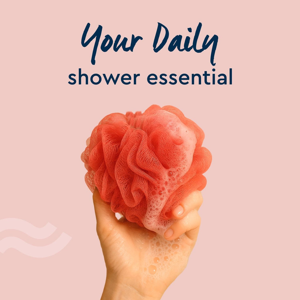 GUBB Luxe Bath Sponge Round Loofah For Women & Men - Coral