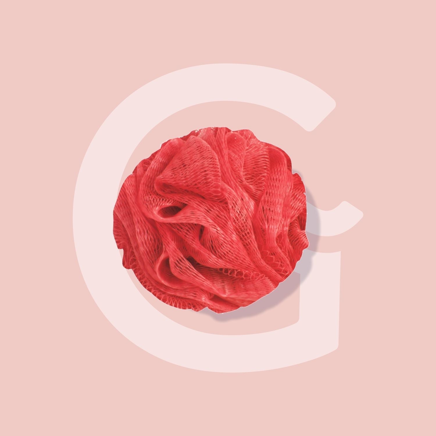 GUBB Luxe Bath Sponge Round Loofah For Women & Men - Coral