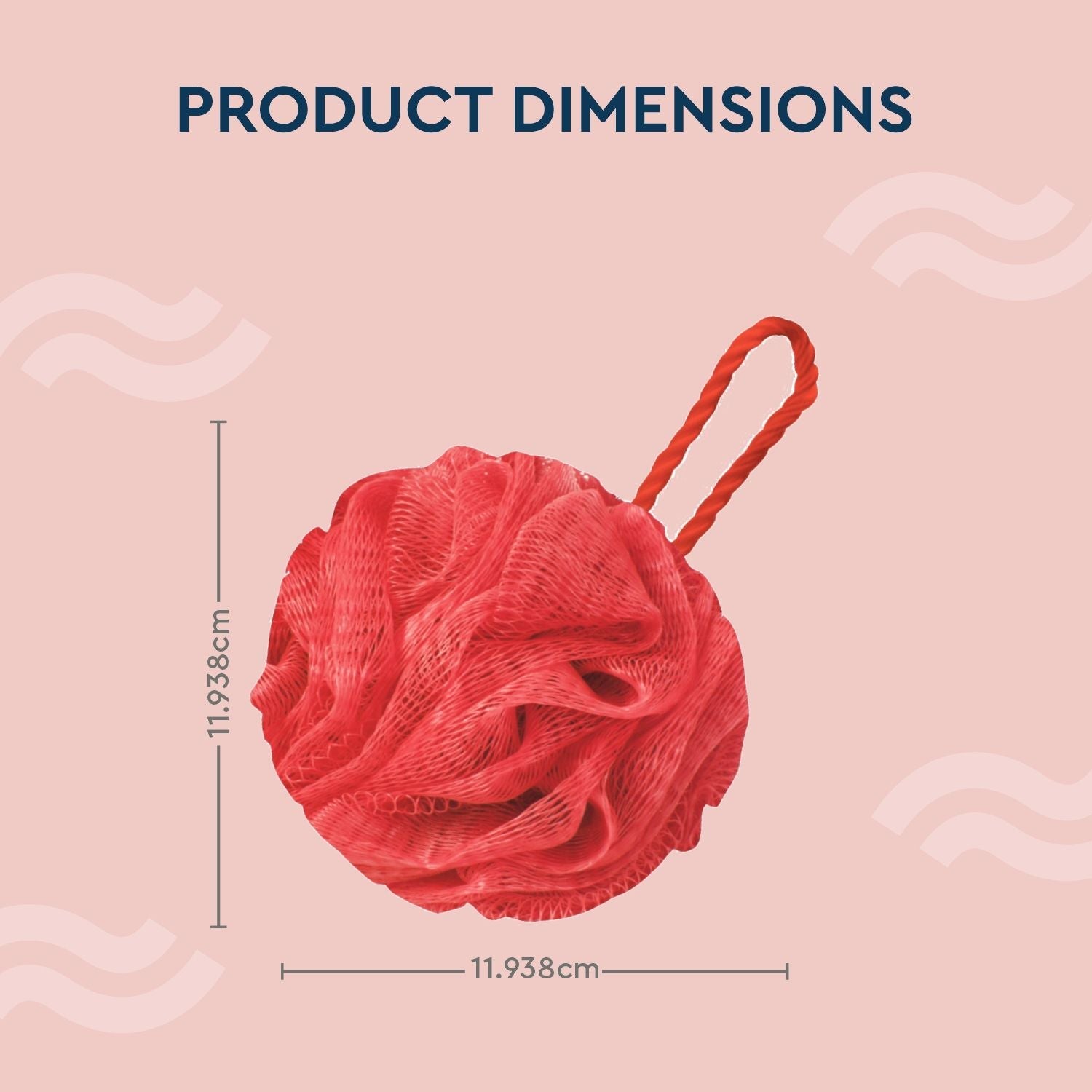 GUBB Luxe Bath Sponge Round Loofah For Women & Men - Coral