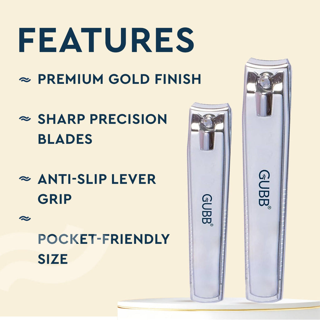 GUBB Nail Cutter Set For Women & Men Toe Nail Clipper & Finger Nail Cutter (Large & Medium)