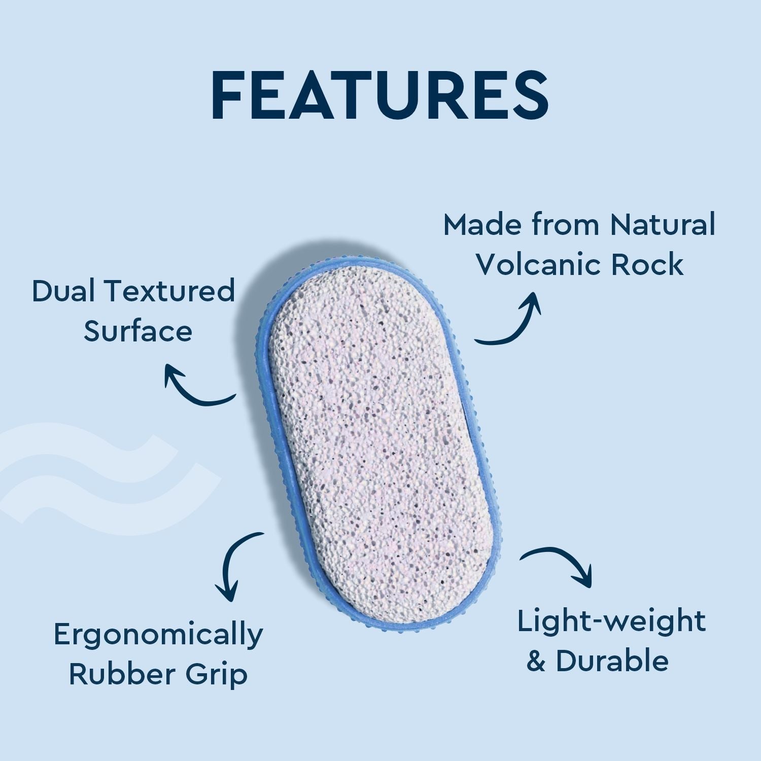 GUBB Pumice Stone For Feet Dead Skin Removal, Pedicure Tool With Rubber Grip