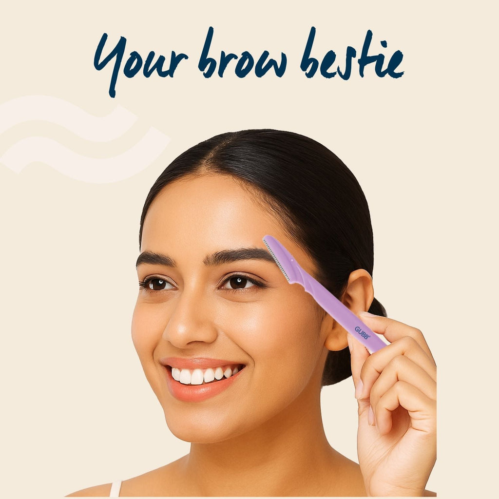 GUBB Face & Eyebrow Razor - Can Be Used On Upper Lips, Chin, Peach Fuzz, 3 pcs