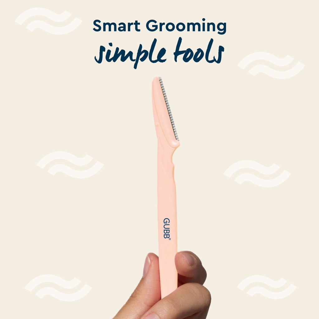 GUBB Face & Eyebrow Razor - Can Be Used On Upper Lips, Chin, Peach Fuzz, 3 pcs