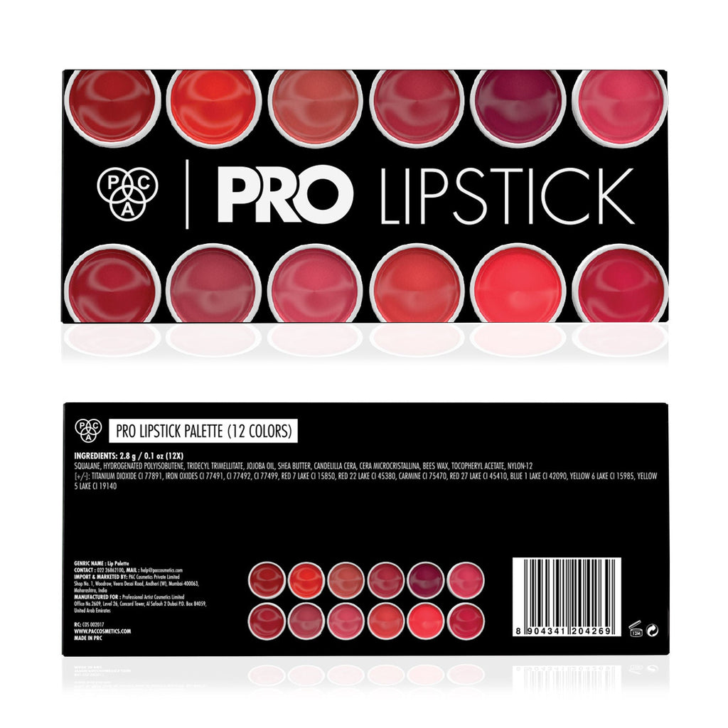 PAC Pro Lipstick Palette X12