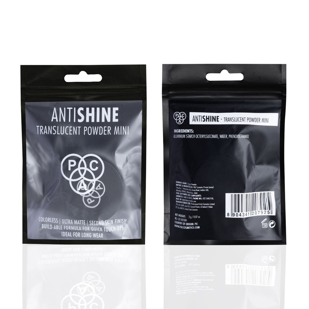 PAC Translucent Powder Antishine Mini -Controls Shine Prevents Flashbacks Lightweight Setting Powder