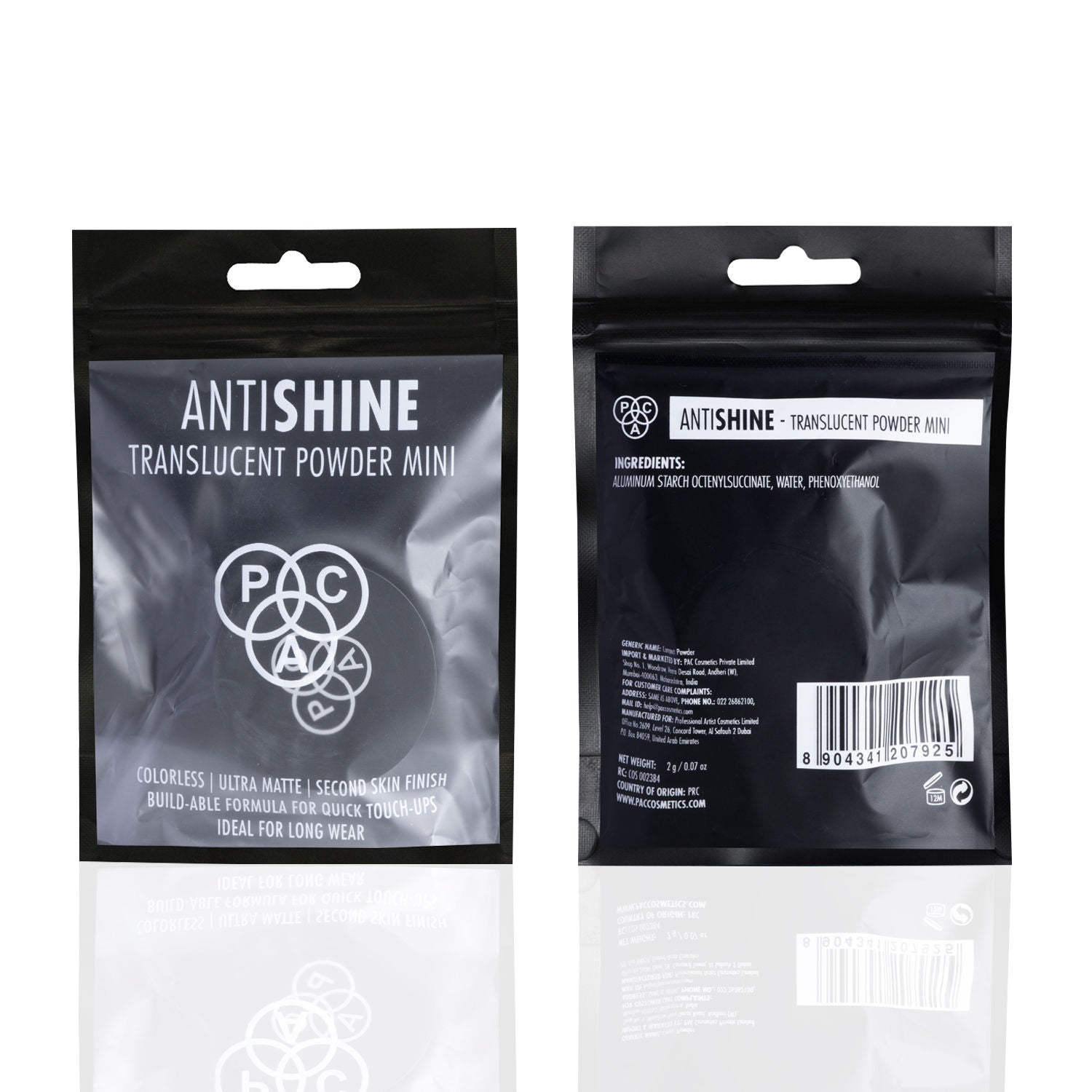 PAC Translucent Powder Antishine Mini -Controls Shine Prevents Flashbacks Lightweight Setting Powder