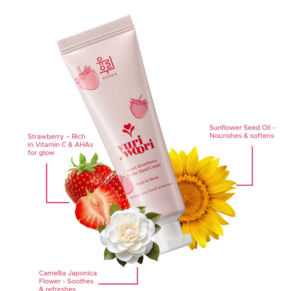 yuri woori Sweet Strawberry Pocket Hand Cream