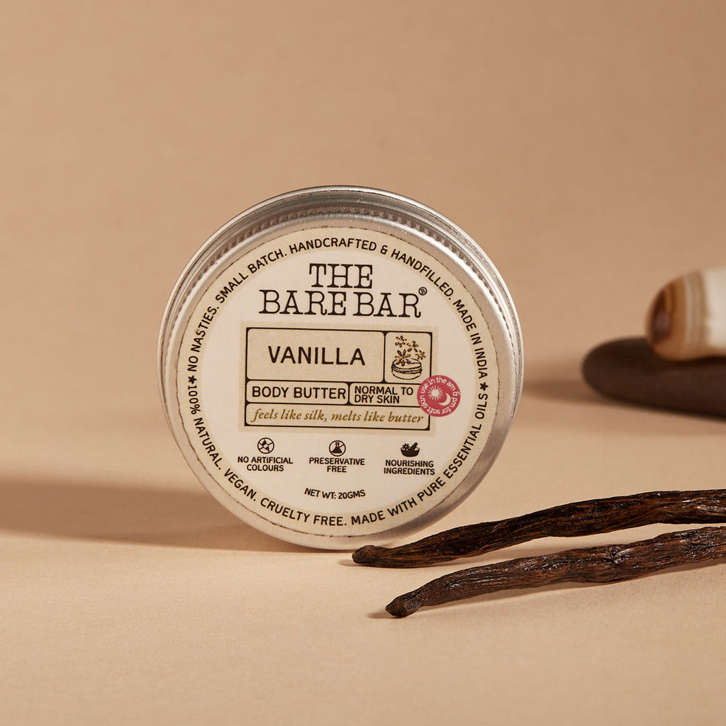 The Bare Bar Vanilla Body Butter - Deeply moisturizing vanilla cream with natural butters