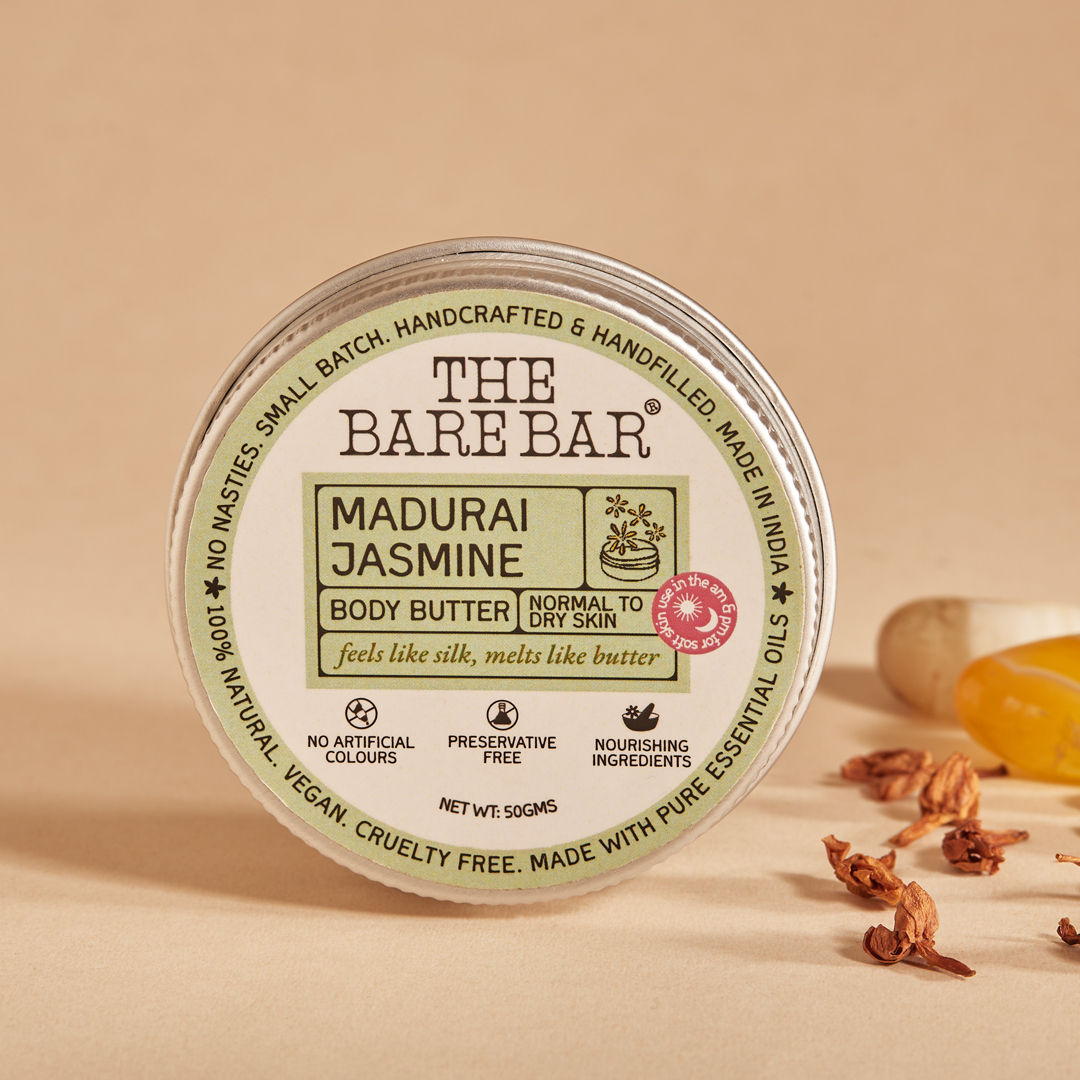 The Bare Bar Madurai Jasmine Body Butter - Floral moisturizer for smooth, radiant skin