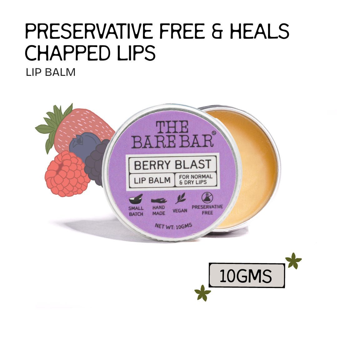 The Bare Bar Berry Blast Lip Balm - Buttery Moisture for Pigmented, Dry Lips