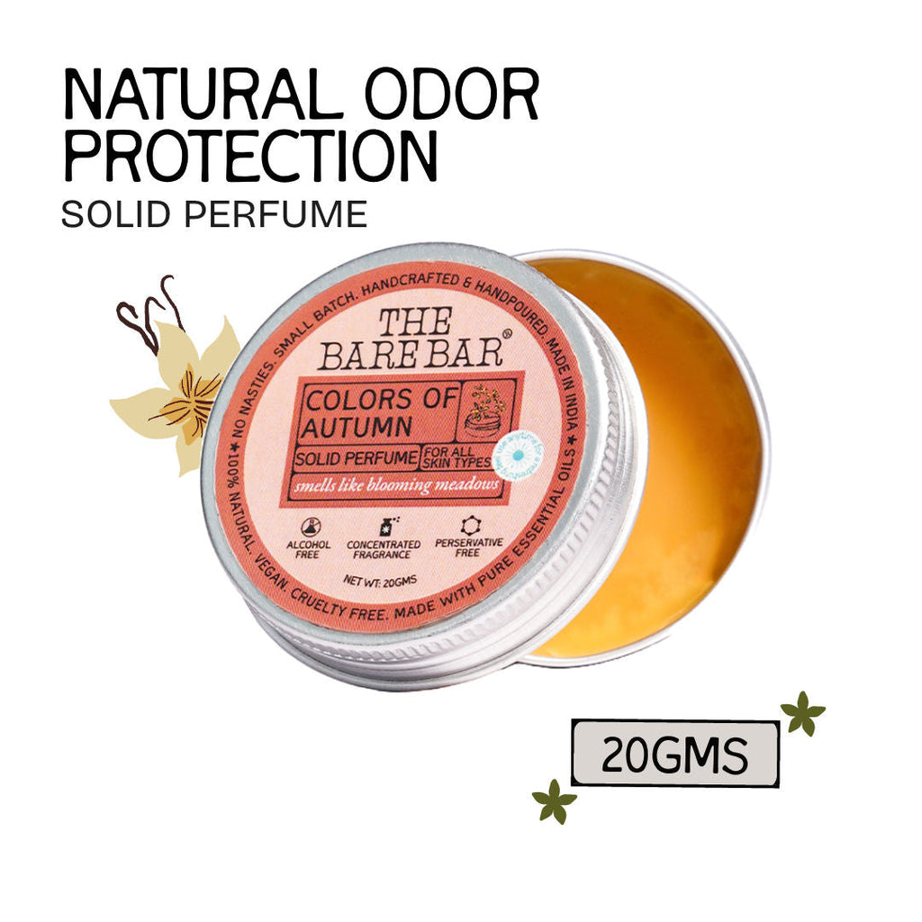 The Bare Bar Colors of Autumn Solid Perfume - Spicy floral perfume with warm, travel scent