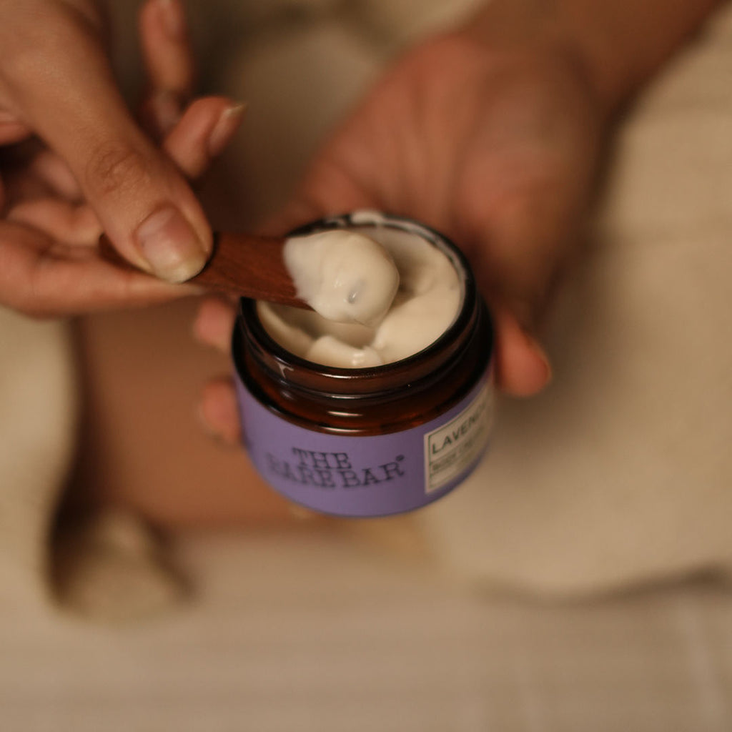 The Bare Bar Lavender Body Cream Floral Sweet Scent with Sandalwood & Lavender