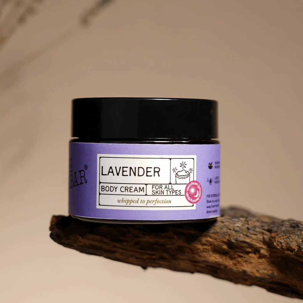 The Bare Bar Lavender Body Cream Floral Sweet Scent with Sandalwood & Lavender