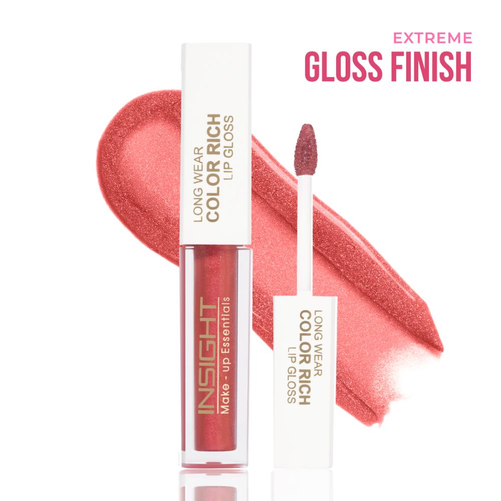 Insight Cosmetics Long Wear Color Rich Lip Gloss, Moisturising Long Wear Formula, Ultra Glossy Finish