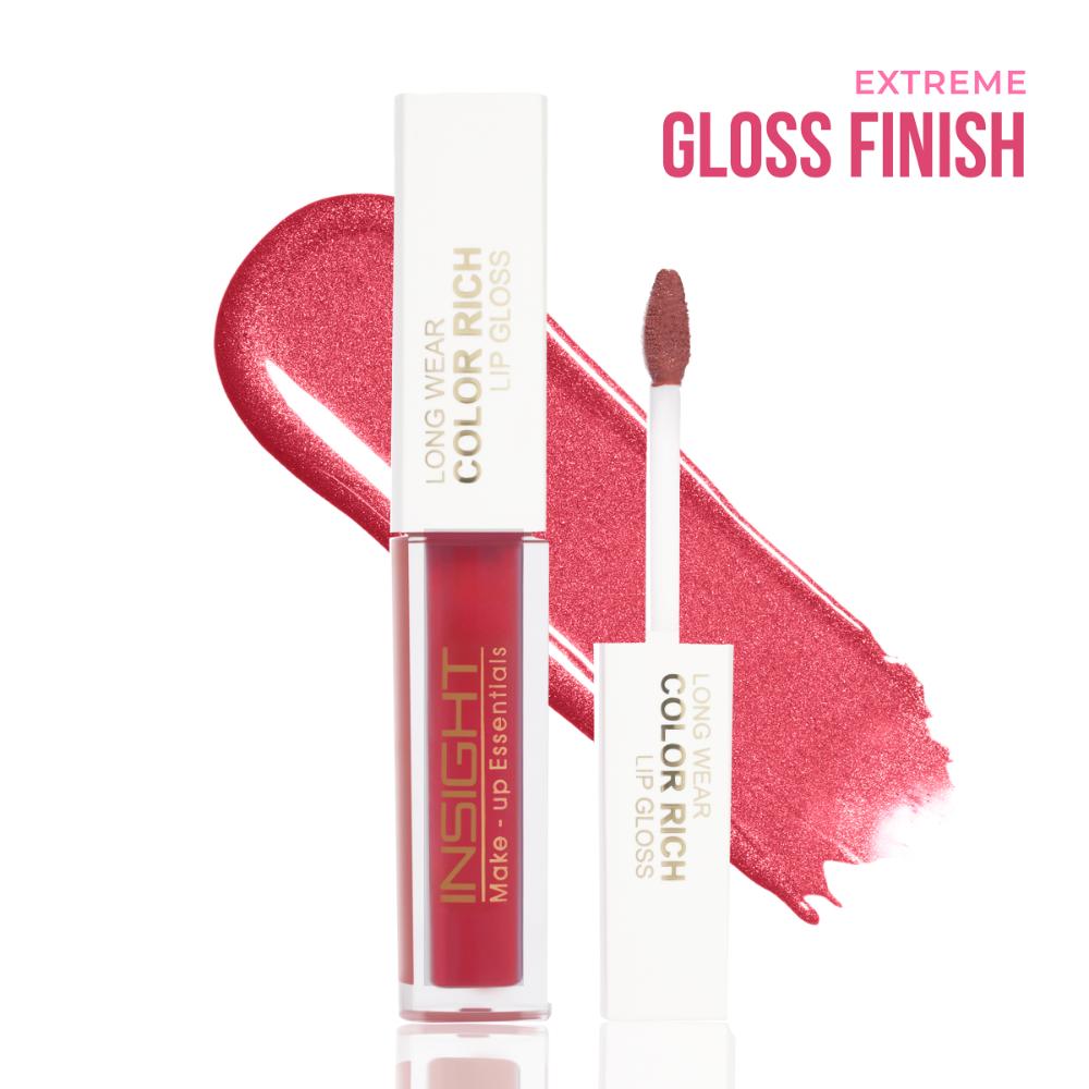 Insight Cosmetics Long Wear Color Rich Lip Gloss, Moisturising Long Wear Formula, Ultra Glossy Finish