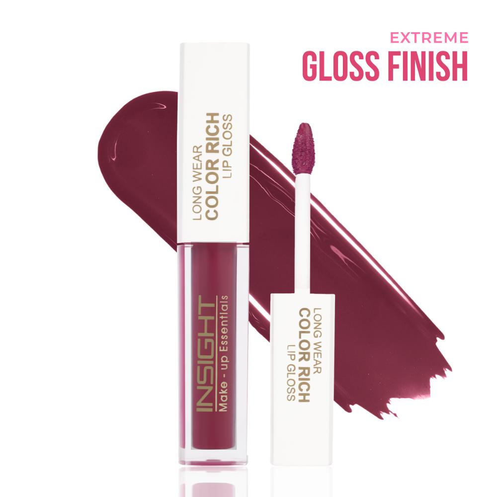 Insight Cosmetics Long Wear Color Rich Lip Gloss, Moisturising Long Wear Formula, Ultra Glossy Finish