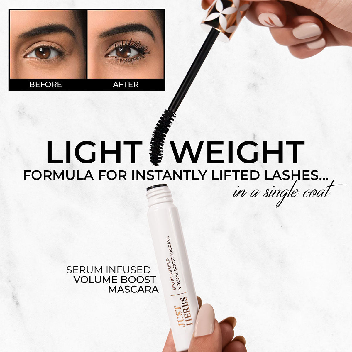 Just Herbs Serum Infused Volumizing Mascara - Deep Black
