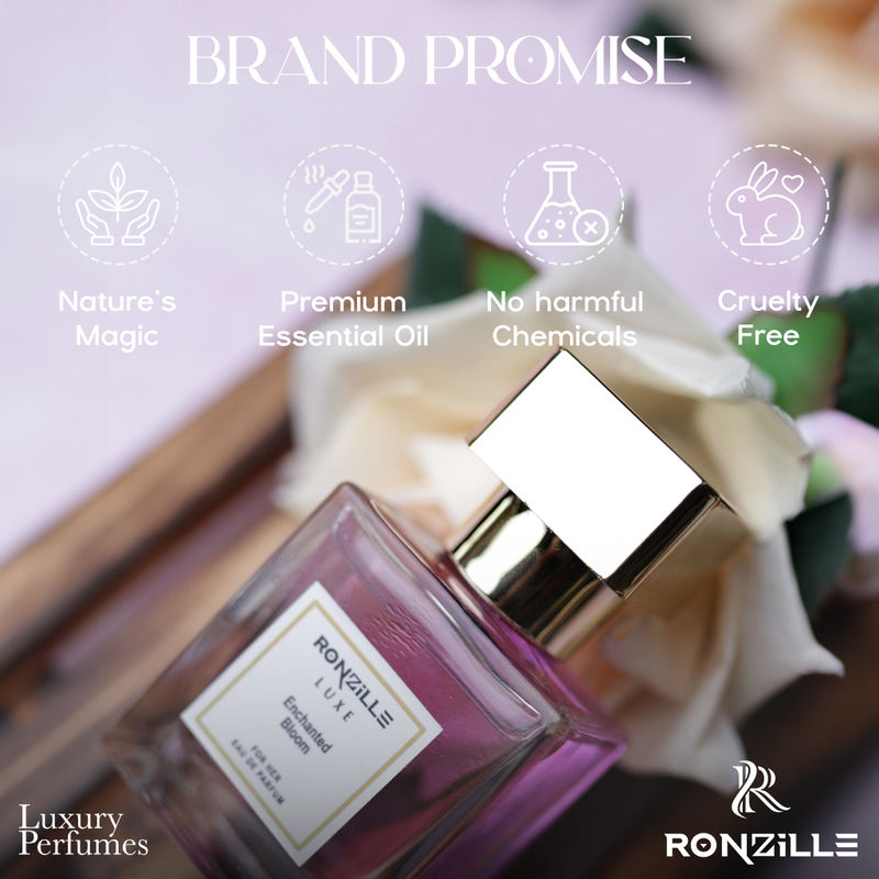 Ronzille Enchanted Bloom Eau de Parfum Fresh with Jasmine & Musk Long Lasting Perfume For Women