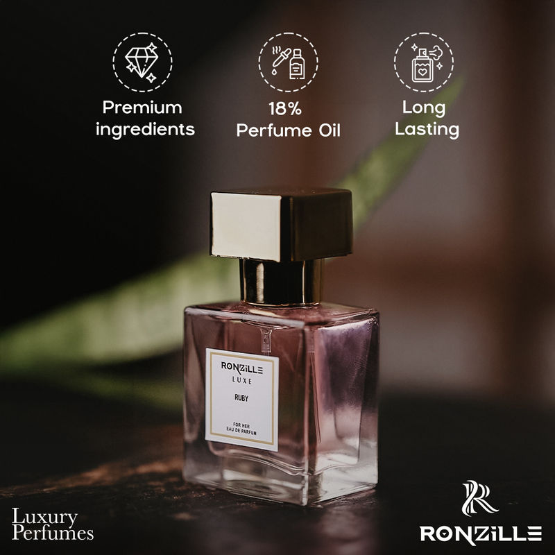 Ronzille Ruby Eau de Parfum Floral with Musk & Grapefruit Long Lasting Perfume For Women