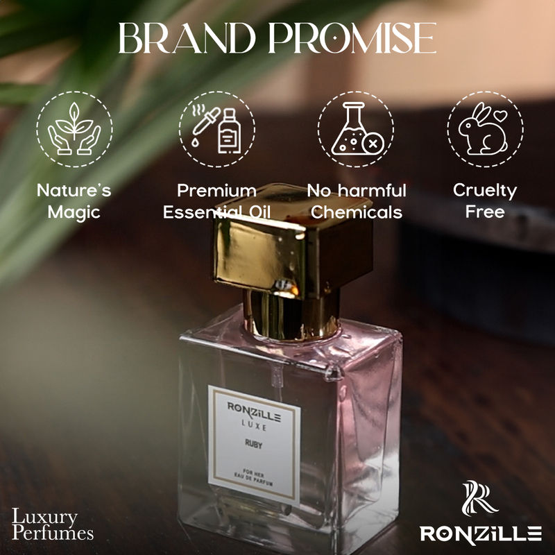 Ronzille Ruby Eau de Parfum Floral with Musk & Grapefruit Long Lasting Perfume For Women
