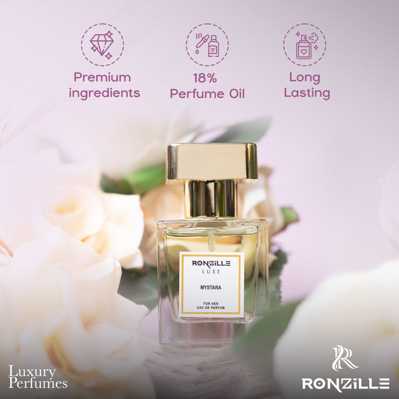 Ronzille Mystara Eau de Parfum Fruity with Musk & Amber Long Lasting Perfume For Women