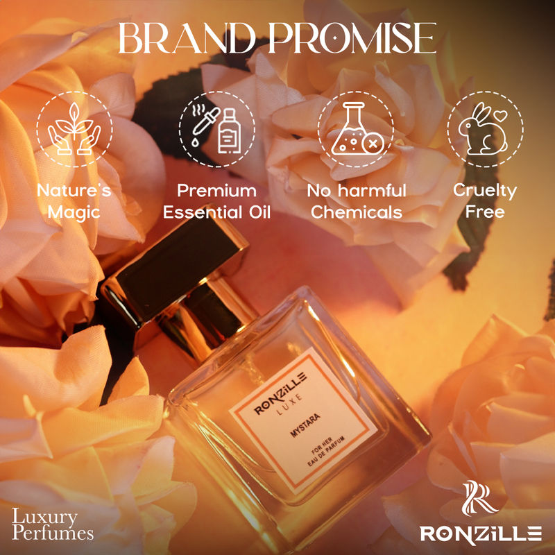 Ronzille Mystara Eau de Parfum Fruity with Musk & Amber Long Lasting Perfume For Women