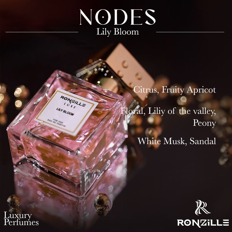 Ronzille Lily Bloom Eau de Parfum Warm & Spicy with Sandalwood & Musk Long Lasting Perfume For Women