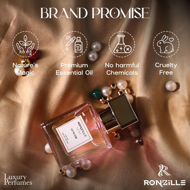 Ronzille Lily Bloom Eau de Parfum Warm & Spicy with Sandalwood & Musk Long Lasting Perfume For Women