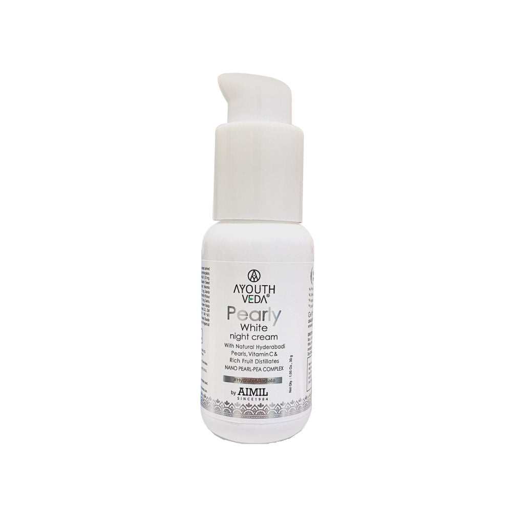 Ayouthveda Pearly White Night Cream with Pearl-Pea Complex to Reduce Spots & Fine Lines