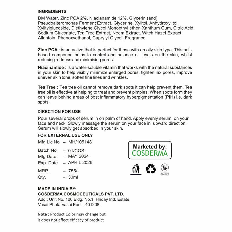 COSDERMA Acne Clear Skin Serum