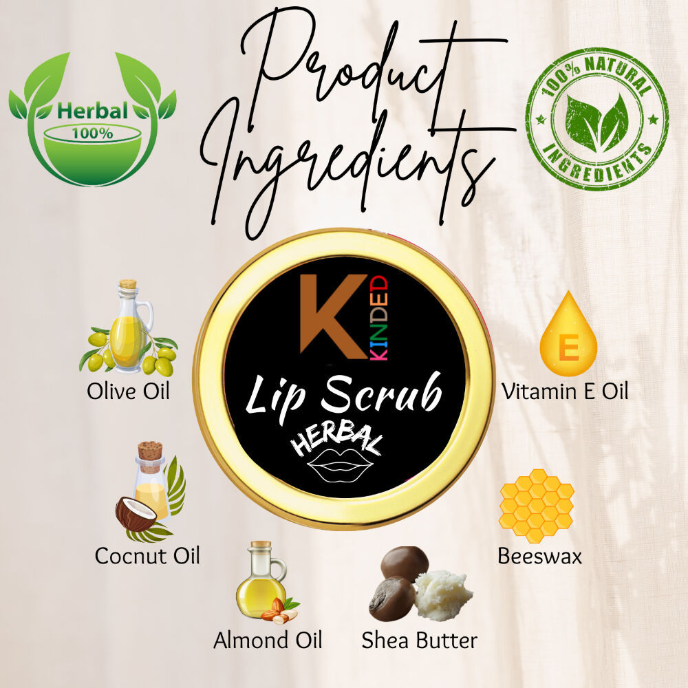 KINDED Lip Sugar Scrub Herbal Exfoliator
