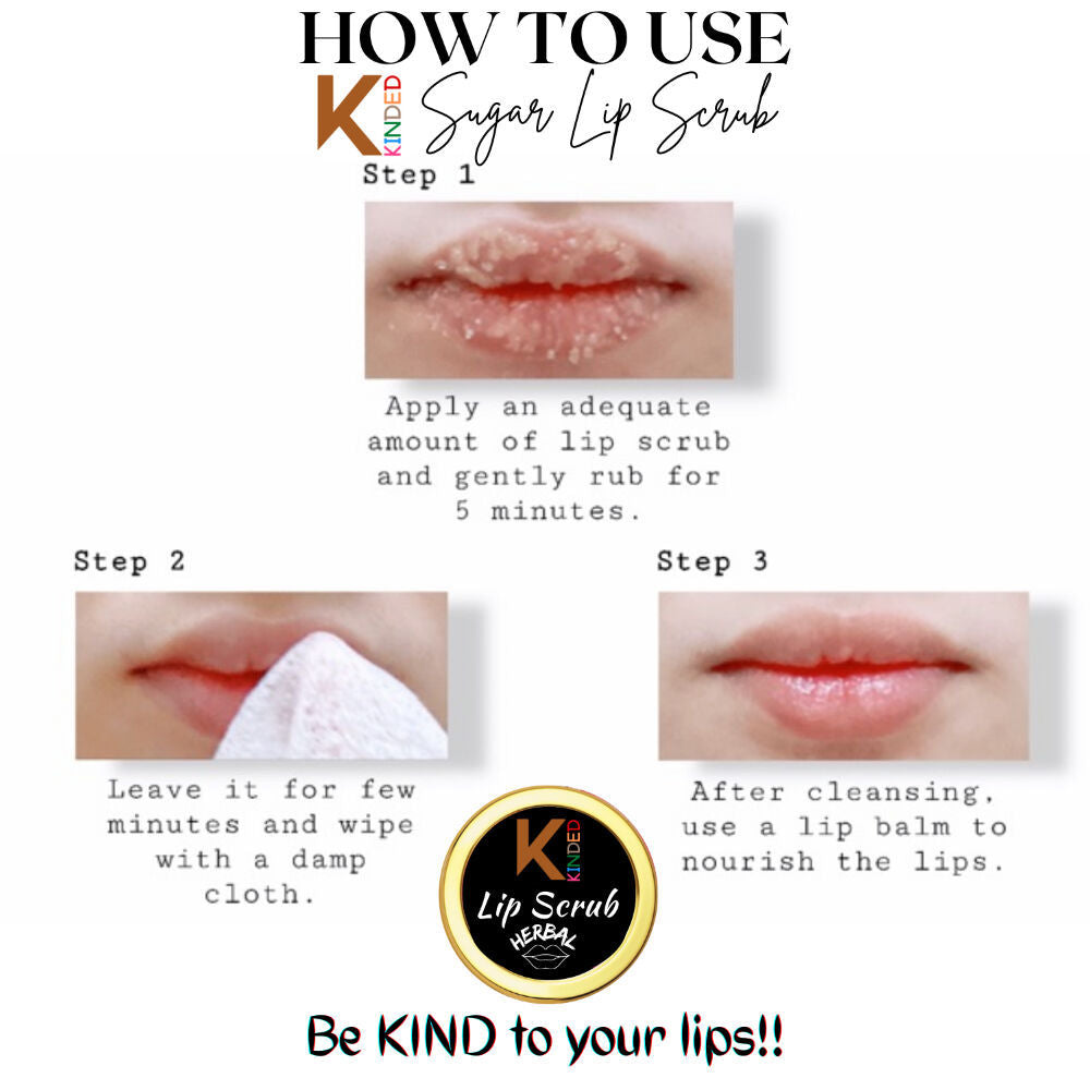 KINDED Lip Sugar Scrub Herbal Exfoliator
