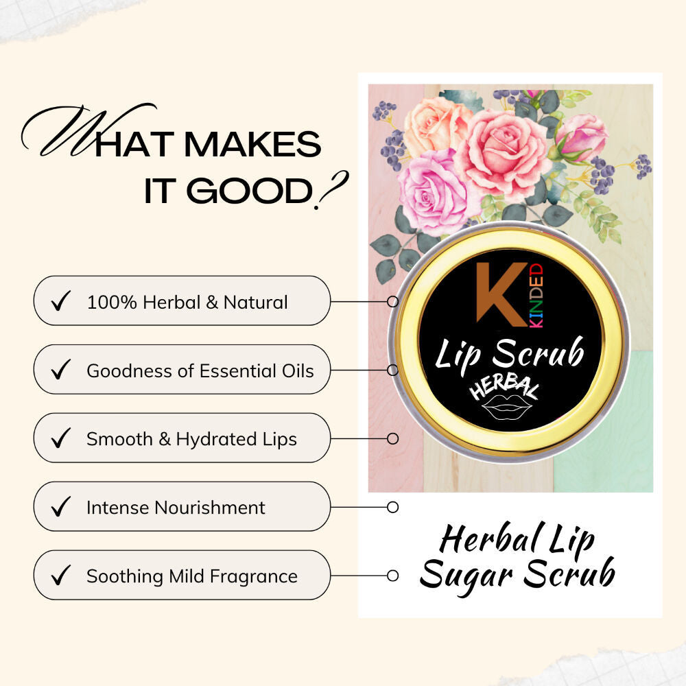 KINDED Lip Sugar Scrub Herbal Exfoliator