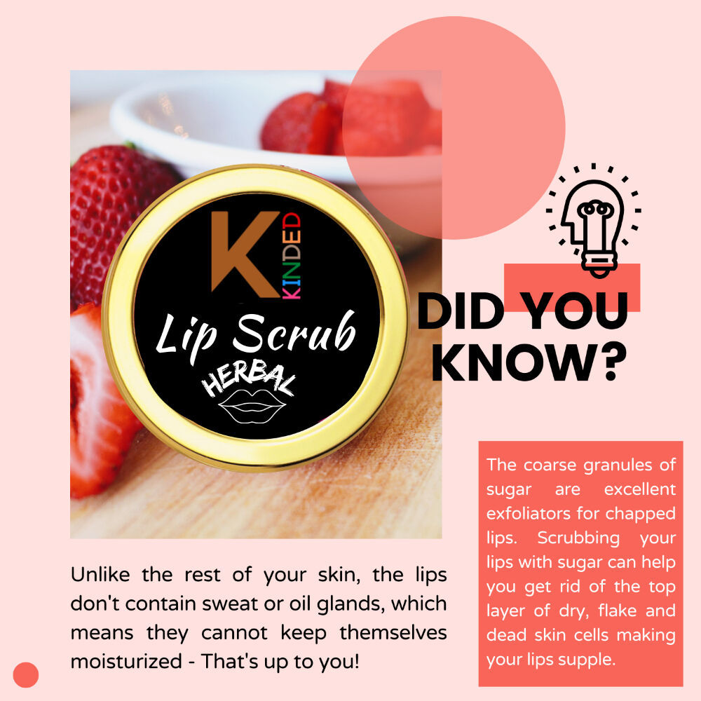 KINDED Lip Sugar Scrub Herbal Exfoliator