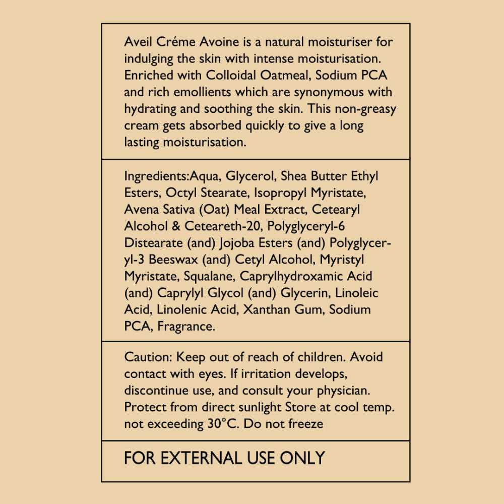 AVEIL Cream Avoine Oat Meat Moisturiser