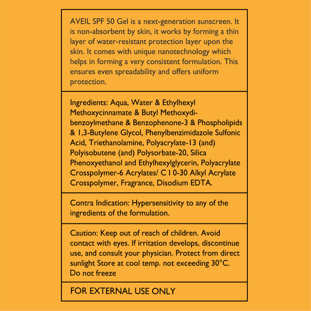 AVEIL SPF 50 Gel Sunscreen