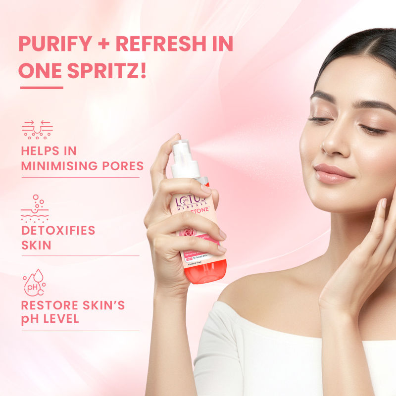 Lotus Herbals Rosetone Rose Petals Facial Skin Toner Hydrates & Moisturises Skin, Alcohol-Free
