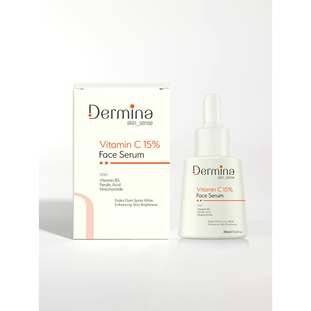 Dermina Vitamin C 15% Face Serum with Niacinamide, Vitamin B5 & Ferulic Acid