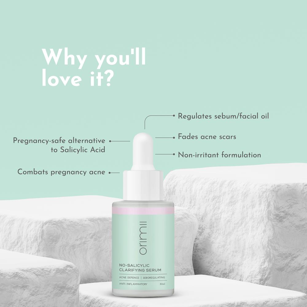 Orimii No Salicylic Clarifying Face Serum For Acne Control - Non Comedogenic, Pregnancy Safe