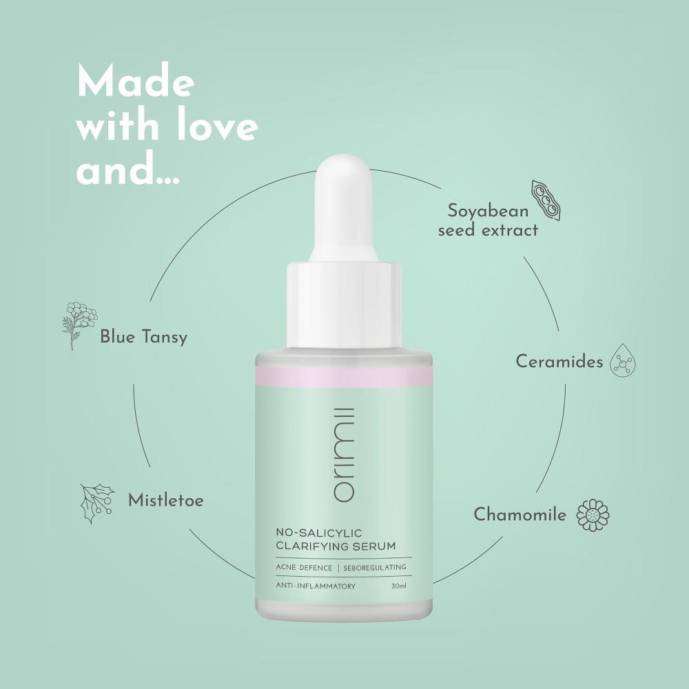 Orimii No Salicylic Clarifying Face Serum For Acne Control - Non Comedogenic, Pregnancy Safe