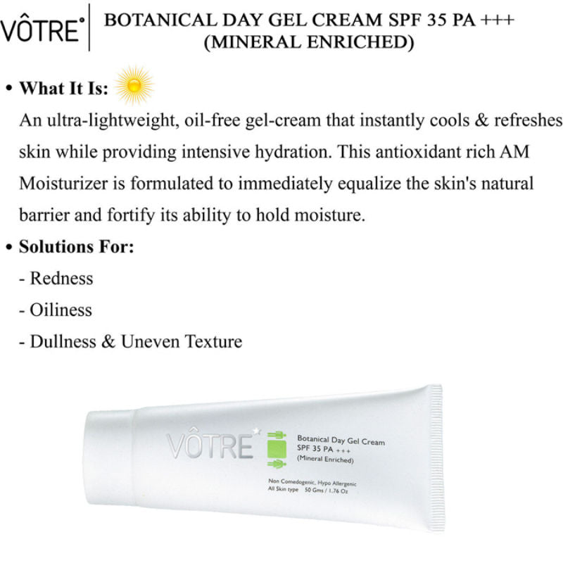 Votre Botanical Day Gel Creme With SPF 35 PA++ Mineral Enriched