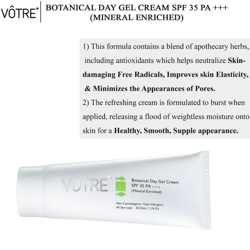 Votre Botanical Day Gel Creme With SPF 35 PA++ Mineral Enriched