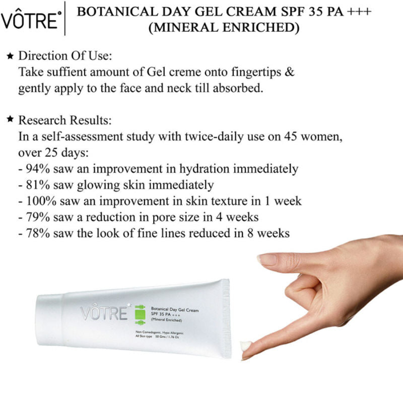 Votre Botanical Day Gel Creme With SPF 35 PA++ Mineral Enriched