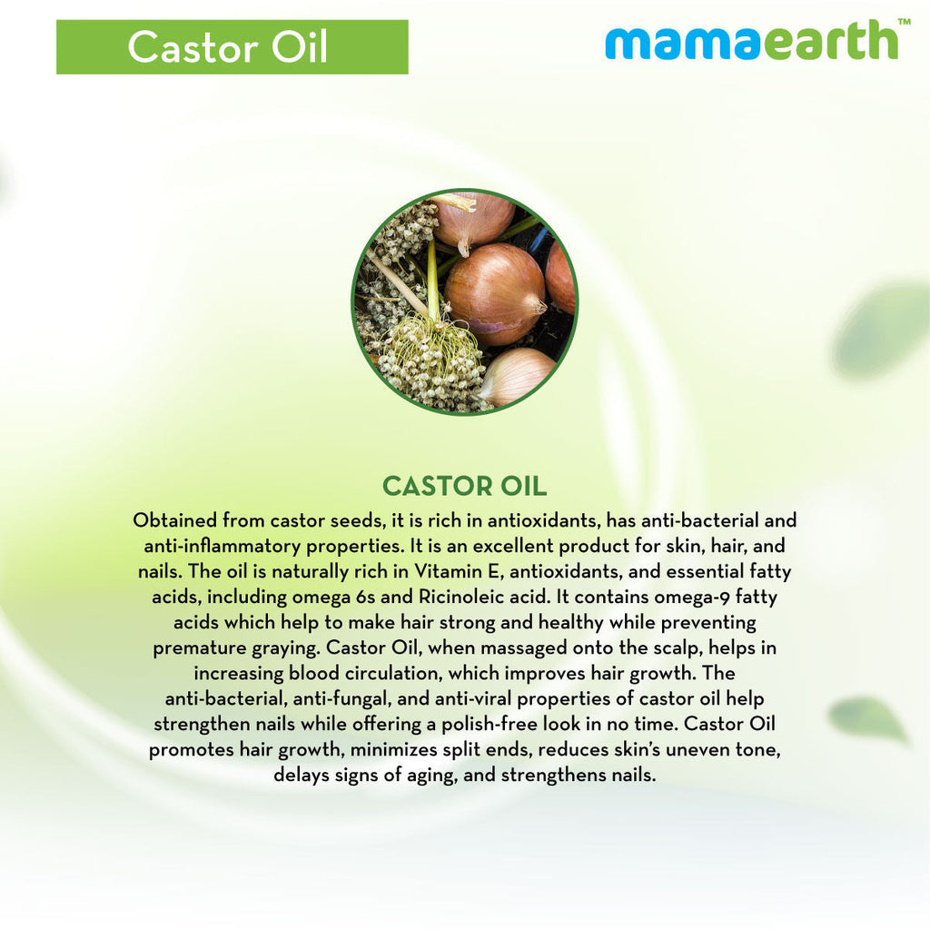Mamaearth Castor Oil 100% Pure Cold Pressed Oil For Skin- Hair & Nails