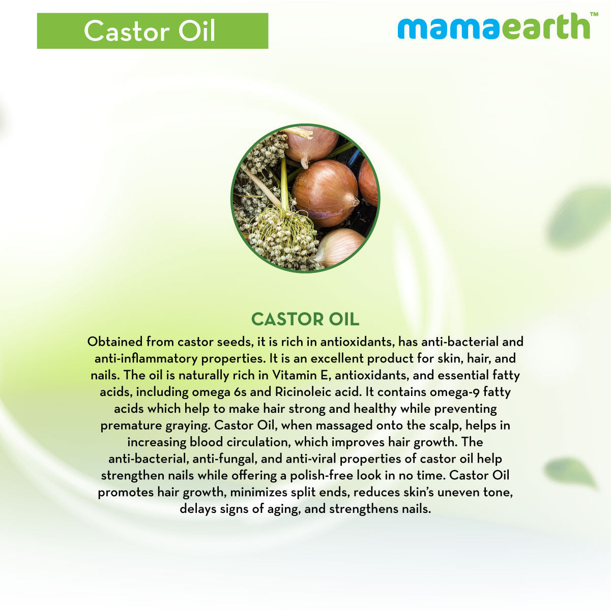 Mamaearth Castor Oil 100% Pure Cold Pressed Oil For Skin- Hair & Nails