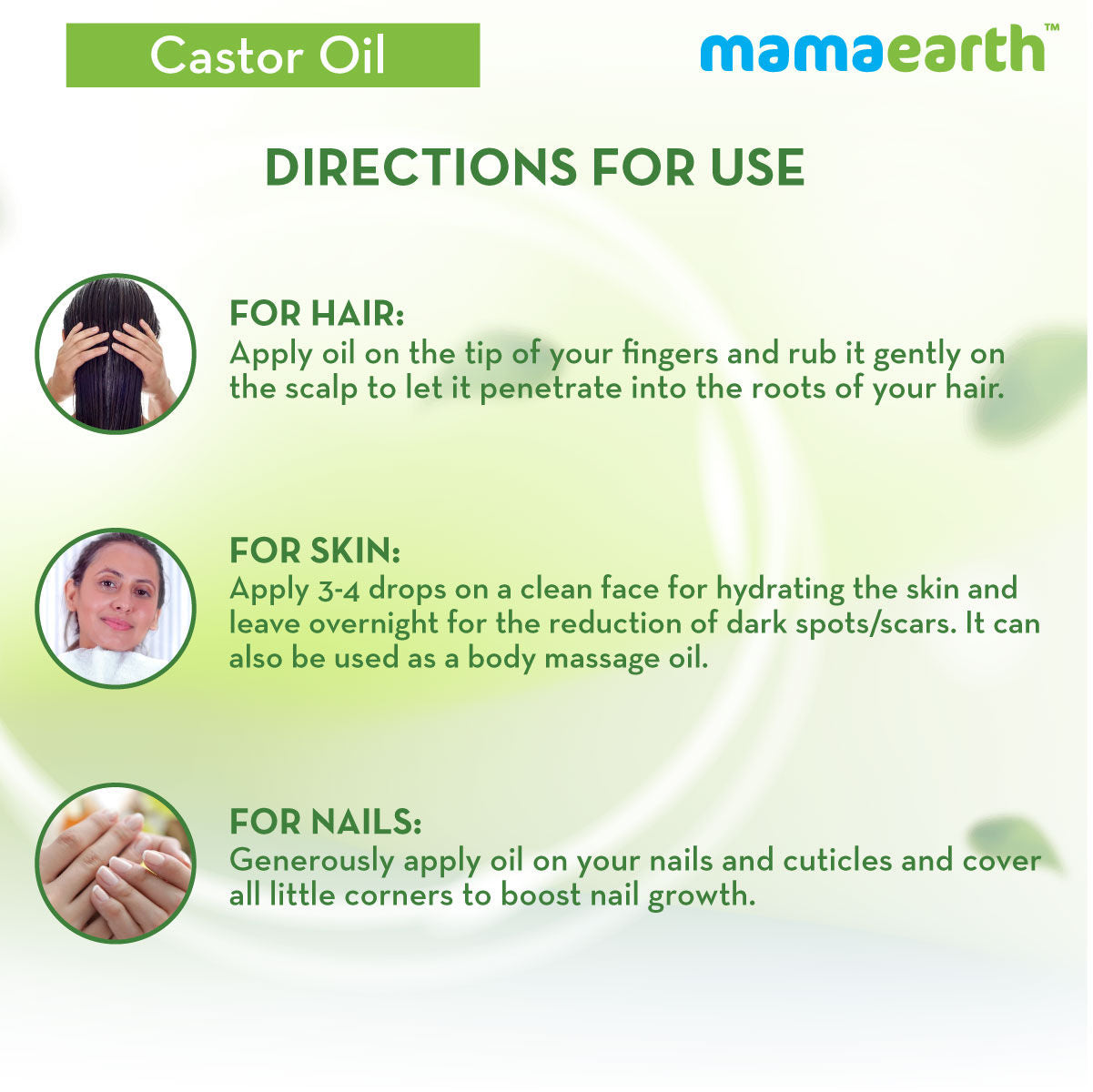 Mamaearth Castor Oil 100% Pure Cold Pressed Oil For Skin- Hair & Nails
