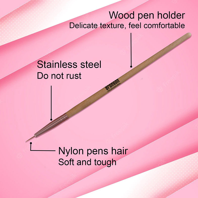 Bronson Professional Nail Art Zero Point Gel Liner Brush Set